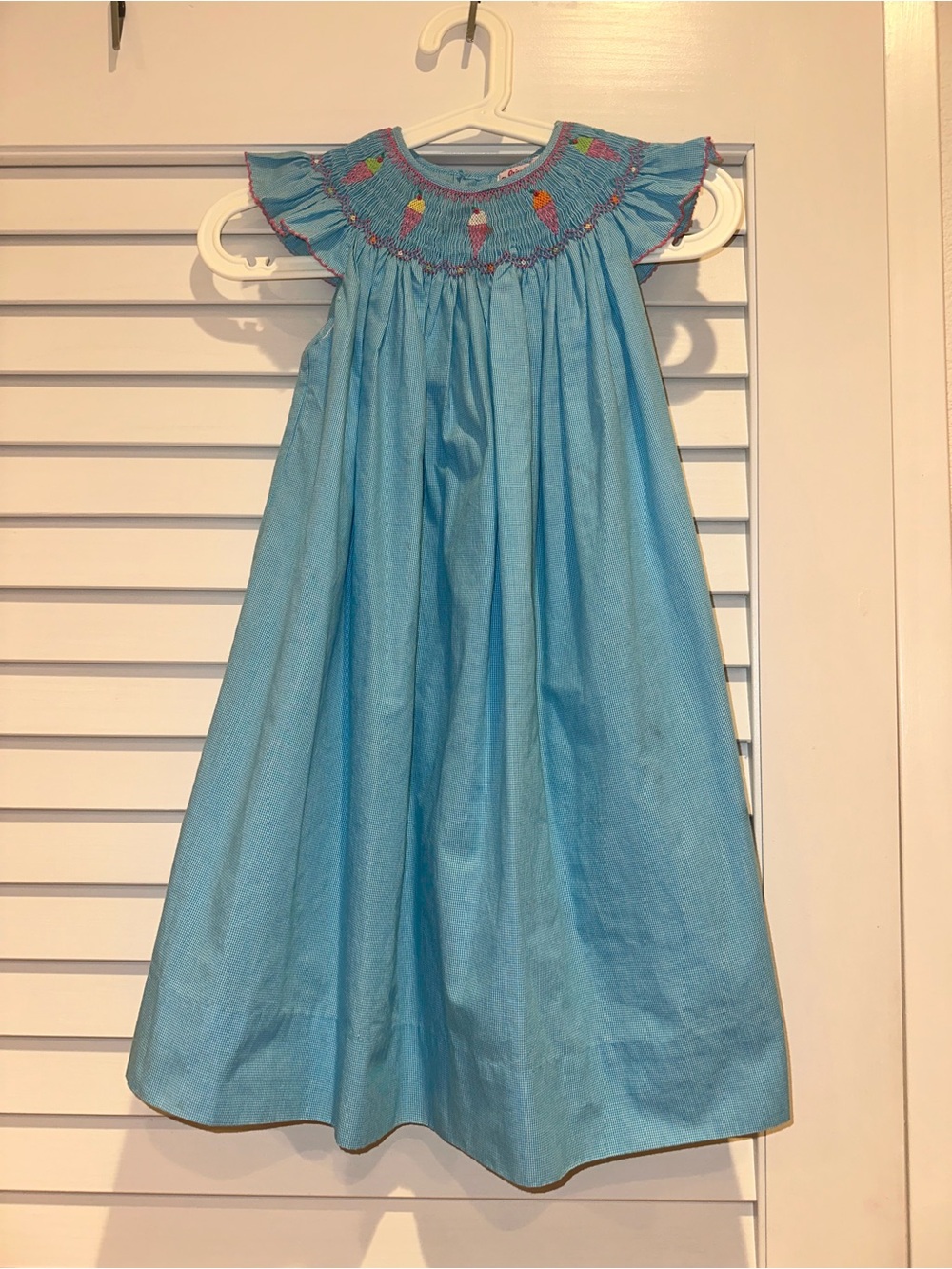 SMOCKED DRESS BLUE ICE CREAM US SIZE 4